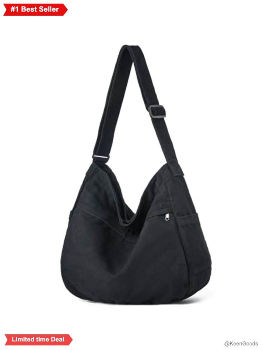 Large Canvas Hobo Crossbody Tote Bag with Multiple Pockets for Women